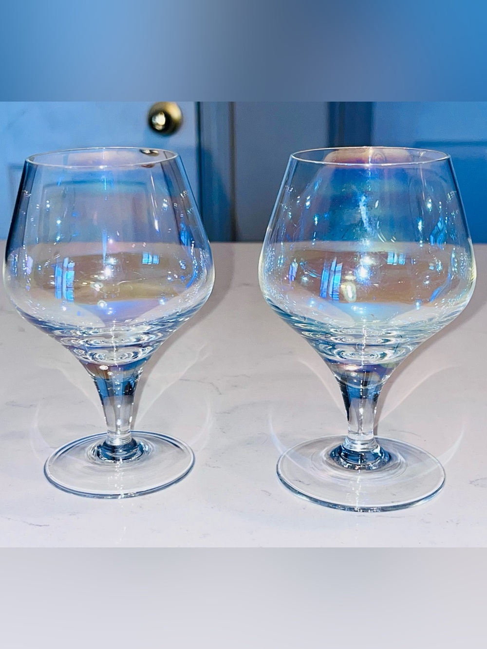 Bohemia Crystal-Crystalex cognac brandy snifters set of 2 Iridescent